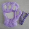 Women Pink Cute Cat Claw Paw Plush Mittens Warm Plush Short Fingerless Fluffy Bear Cat Gloves Costume Half Finger Party Gift