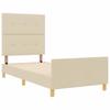Bed Frame with Headboard Cream 80 x 200 cm Fabric