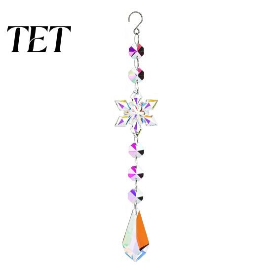 Faux Crystal Prism for Balcony Sun Catcher, Hanging Suncatcher, Snowflake Rainbow Maker Pendant Retro Style Wall Decoration Window, Home Christmas