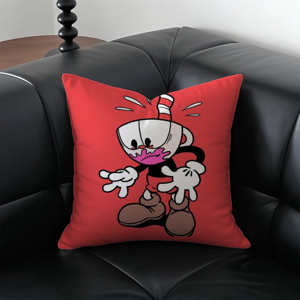 Классическая Милая Игровая Наволочка C-Cuphead Наволочка Защита от Пылевых Клещей Невидимая Молния Шелковистый Плюшевый Подушка