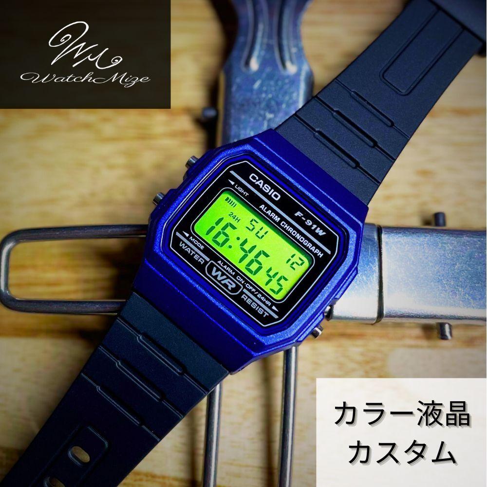 Casio ЖК-основа Лайм ЖК-дисплей Пользовательский цвет Пользовательский F-91WM-2AJH (база) смотреть