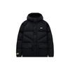 Anta Lifestyle Series Letter Zipper Hooded Down Jacket Unisex Outerwear Basic-Black 172348901-2