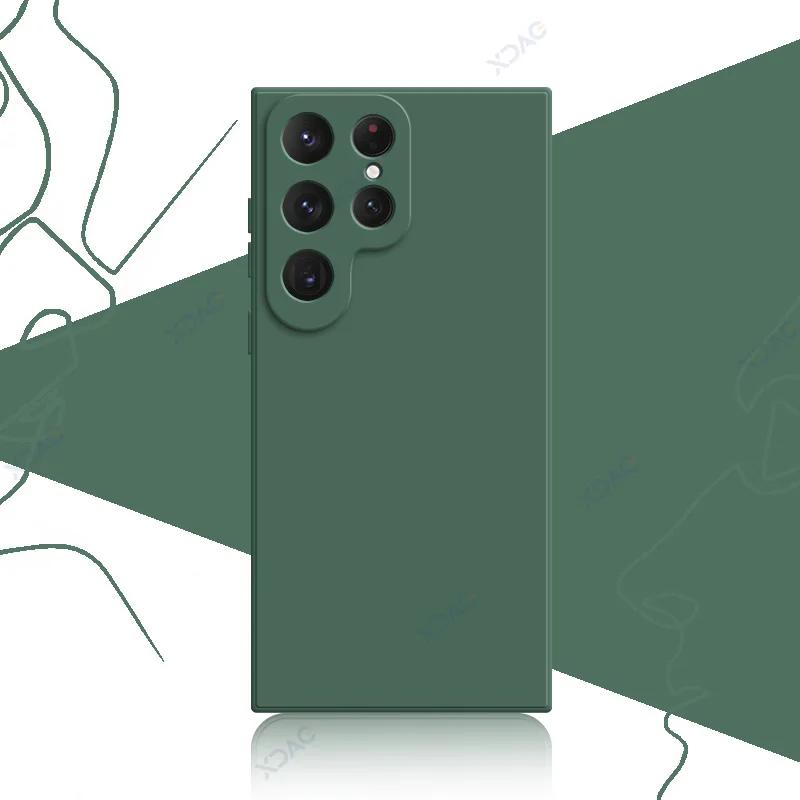 Роскошный мягкий квадратный жидкий силиконовый чехол для Samsung S23 FE Plus Ultra SamsungS23 S23FE S23Plus S23Ultra 5G Coque