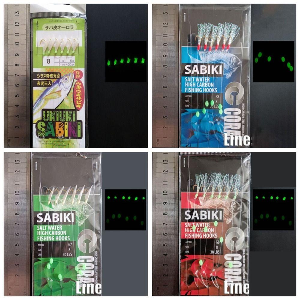 Luminescent Lunker Sabiki Lure Noctilucent Light Fishing Sabiki Rigs Main Line Sea Fishing Tackle