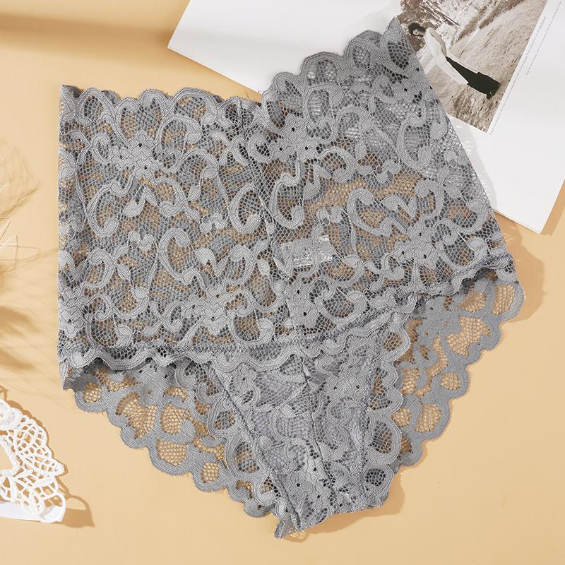 Women's Sexy Lace Panties High Waist Transparent Underwear Briefs for Women Breathable Girls Underwear Female Underpants Solid Color Lingerie