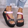 Fashionable Plus Size Women Shoes  New Street Fashion Contrast Color Women's Sandals Comfortable Wedge Platform Sandals