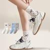 Spring and Autumn Thin Socks, Cute Cartoon Animal Mid-calf Socks, Polka Dot Rolled-up Socks, School-style Long Socks