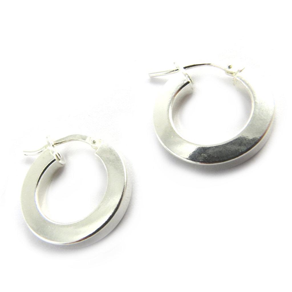 Les Trésors De Lily [M9488] - Silver Hoop Earrings 'Choréographie' (rhodium-plated) - 16x2 Mm