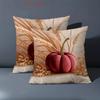 1 Pieces Autumn Pumpkin and Wheat Pattern Throw Pillow Polyester pillowcase, sofa decorative cushion cov Headboard Pillow