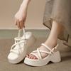 Fashion Design Open Toe Women Sandals Summer Fashion Narrow Band Dress Shoes Platform Wedges Heel Ladies Ankle Strap Gladiator Sandalias