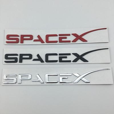 3D металлический логотип SPACEX для модели 3 SX Roadster P75D P85D P90D P100D наклейка на задний багажник автомобиля эмблема буква значок аксессуары для стайлинга