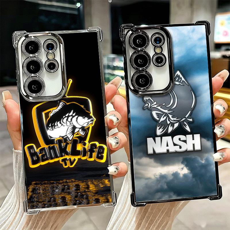 Nash Fishing Fish Mark Soft Phone Case For Samsung Galaxy S26 Ultra S25 Edge S24 FE S23 Plus S22 S21 + S20 Plating Anti-Fall Fun