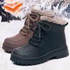 Женские зимние теплые ботинки для снега, нескользящие, водостойкие, на шнуровке, ботильоны, женская обувь, подкладка из искусственного меха, удобные ботинки для ходьбы на открытом воздухе