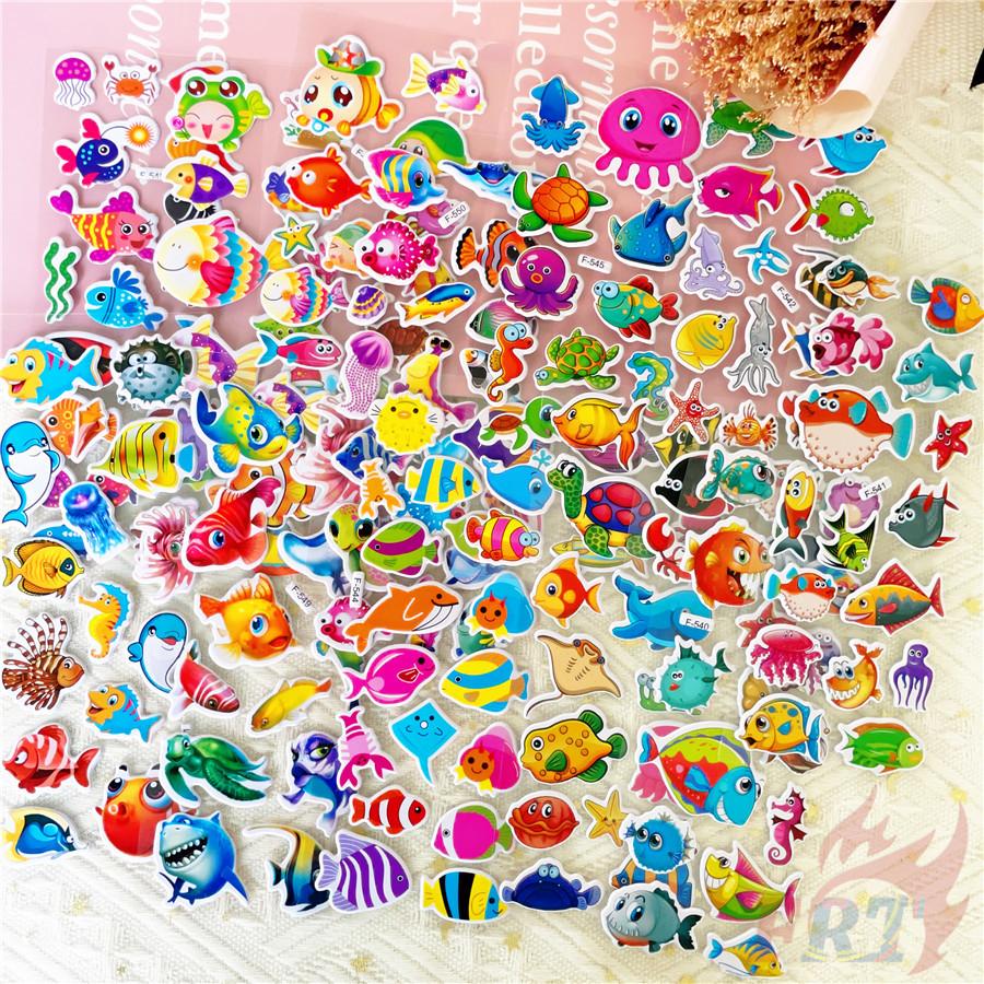 12Sheets/set Marine Animals Rewards Sticker Puffy Bubble Toys Stickers