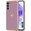 Protective Case - Heart Pattern - for Samsung Galaxy A55 5G - Heart - Scratch-Resistant - Purple