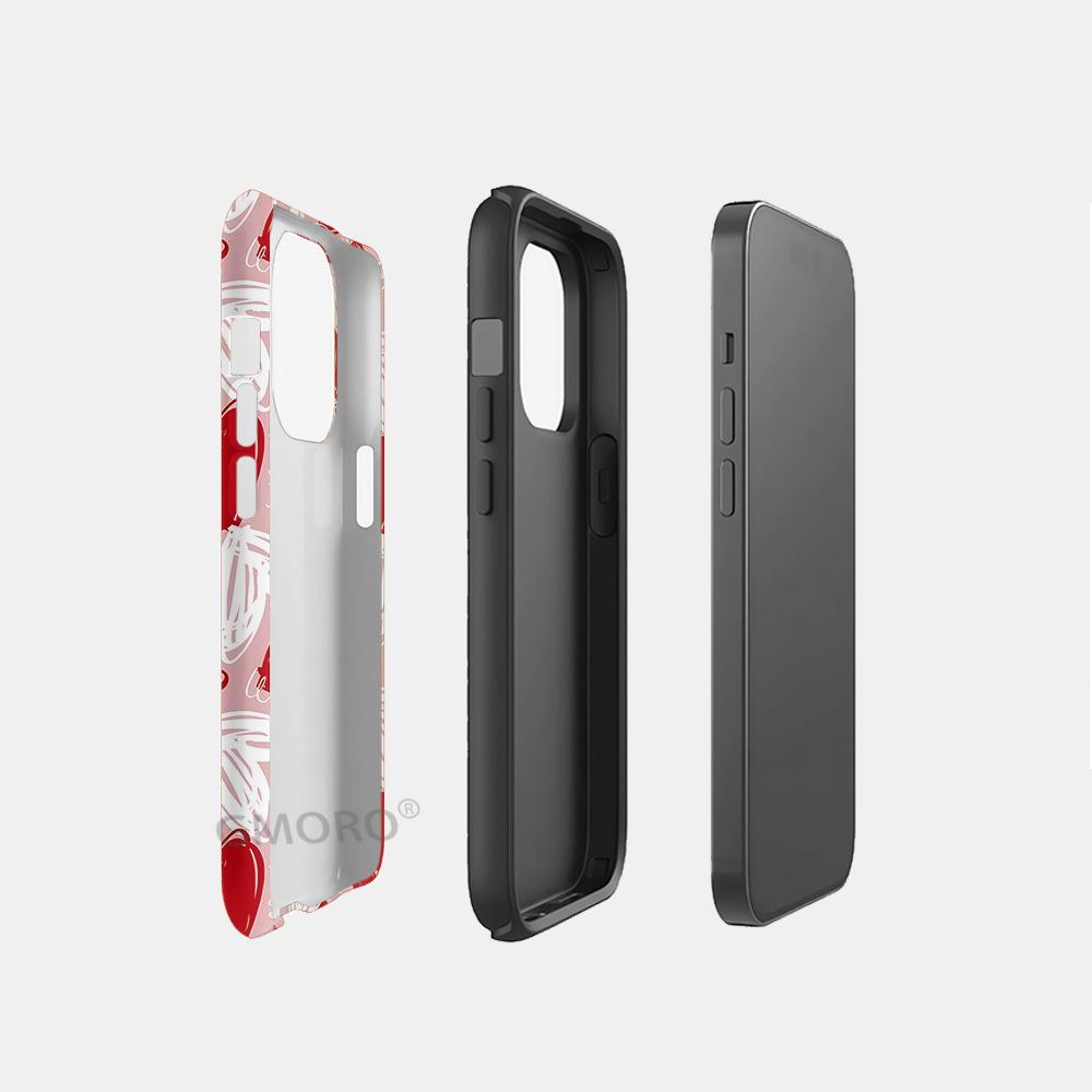 Summer mobile phone case women's cartoon love iPhone protective case two-in-one mobile phone case Apple 17 magnetic case