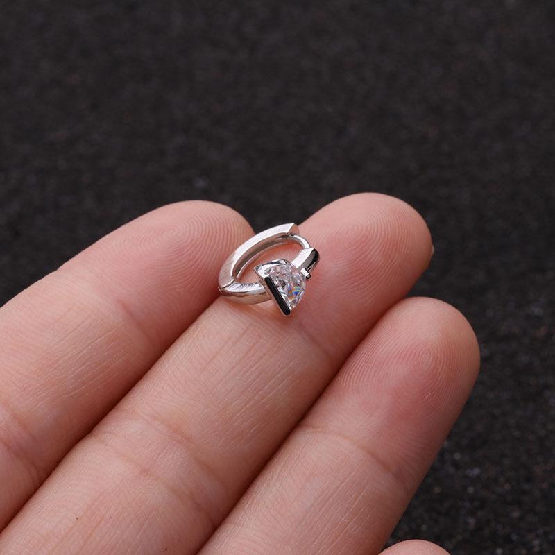 Серьги-кольца с микропаве из цирконов для пирсинга хряща - Ювелирные изделия в европейском и американском стиле