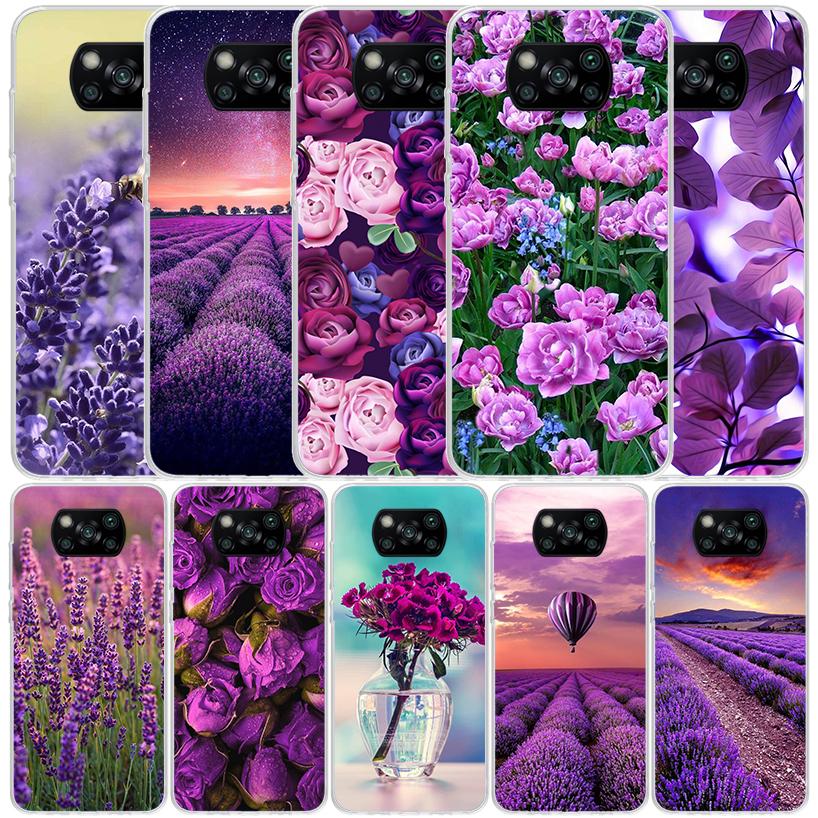 Purple Lavender Flowers Phone Case For Xiaomi Poco F7 Ultra X5 X6 X7 Pro M7 Redmi 15C 15 13C 13 12C 12 10C 10 10A 9 9C 9A 9T Cov