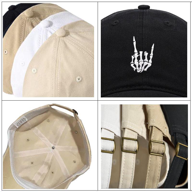 Бейсбольная кепка с вышивкой в ​​виде скелета, регулируемая бейсбольная кепка из мягкого хлопка унисекс для женщин, Прямая поставка