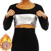 Womens Sauna Suit Fitness Exercise Sweat Shirt Long Sleeve Sauna Jacket Workout Top Shapewear Slimming Vest Waist Cincher Body Shaper Underwear