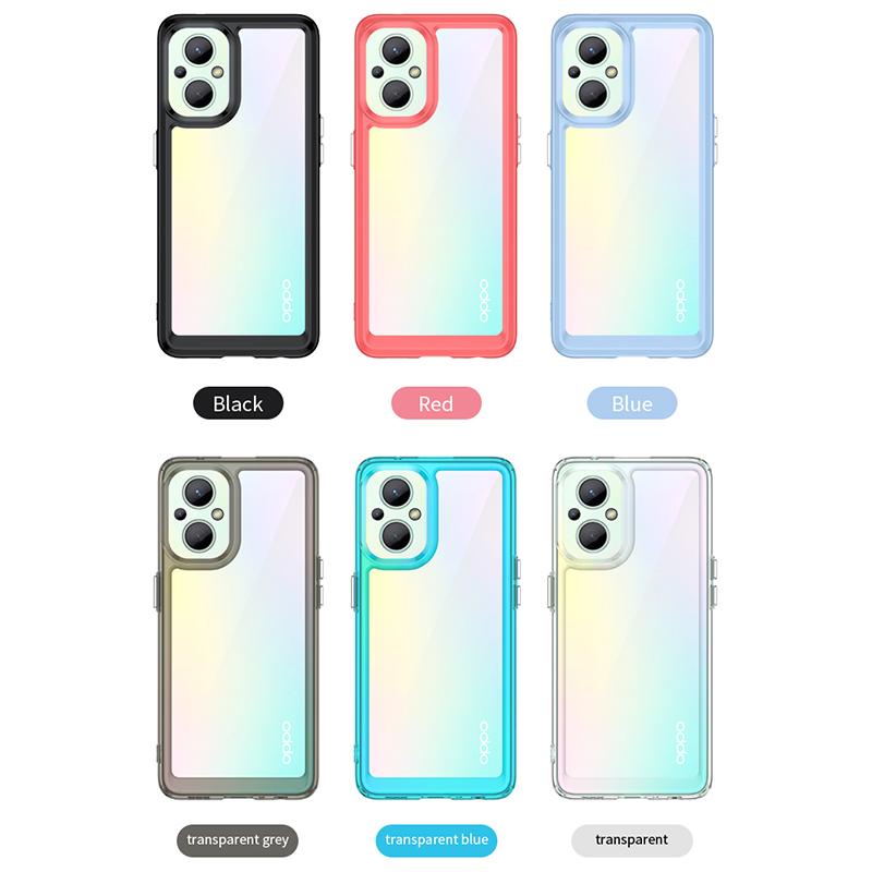 For Cover OPPO Reno 8 Lite Case Reno 8 Lite Capa New Shockproof Bumper Clear Transparent Multicolor For Fundas Reno 8 Lite Cover