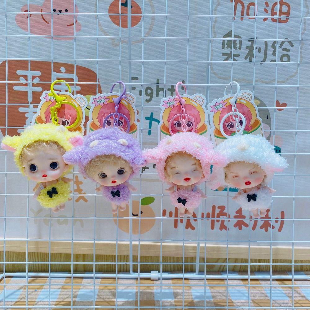 Soft Plush Doll Keychain Action Figure Doll Car Key Ring New Peach Ball Keychain Plush Toy