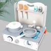 Wooden Simulation Playhouse Mini Kitchen Stove Pot Cutting Suit Toy
