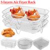 3-layers Air Fryer Rack Stackable Grid Grilling Rack Stainless Steel Anti-corrosion for Home Kitchen Oven Steamer Cooker Gadgets