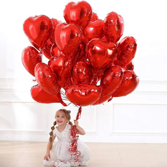 Воздушные шары Yousheng Love Balloons в форме сердца из алюминиевой фольги, многоразовые воздушные шары в форме сердца для Дня святого Валентина, свадьбы, помолвки, вечеринки, декора