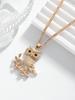 Cute Owl-Shaped Pendant Necklace, Set With Clear Rhinestones, Suitable For Women'S Everyday Wear.