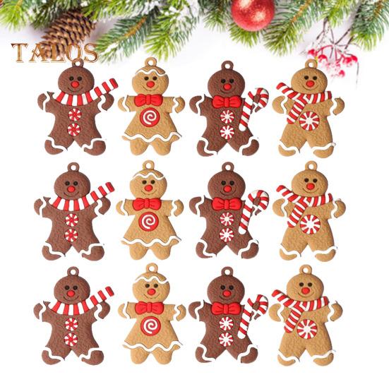 12 шт. Рождественские пряничные человечки, украшения для рождественской елки, подвесные украшения в виде пряничной куклы для праздничного декора дома
