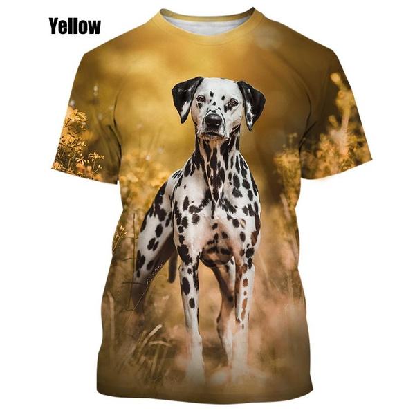 Летняя забавная футболка с 3D животным далматином, милая аниме-футболка с короткими рукавами из аниме «Алматин Шиба-ину», уличная ленивая женская футболка, мужская футболка, топы