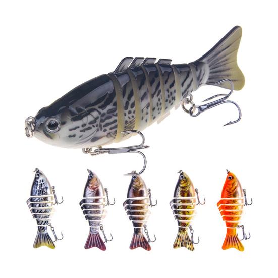 3/4/5Pcs Fishing Lures 3D Swimming Baits with Treble Hooks Realistic Looking Bright Color Freshwater Saltwater Artificial Baits Hard Lures