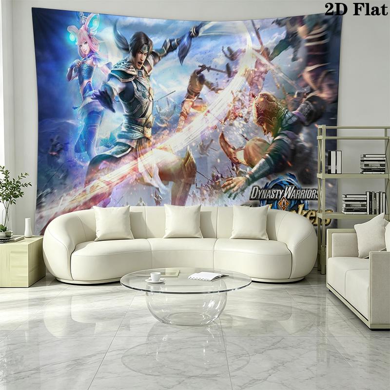Dynasty Warriors Wall Tapestry Aesthetic Wall Hanging Printed Fabric Blanket Decorative Tapestries for Bedroom Living Room Home Decor