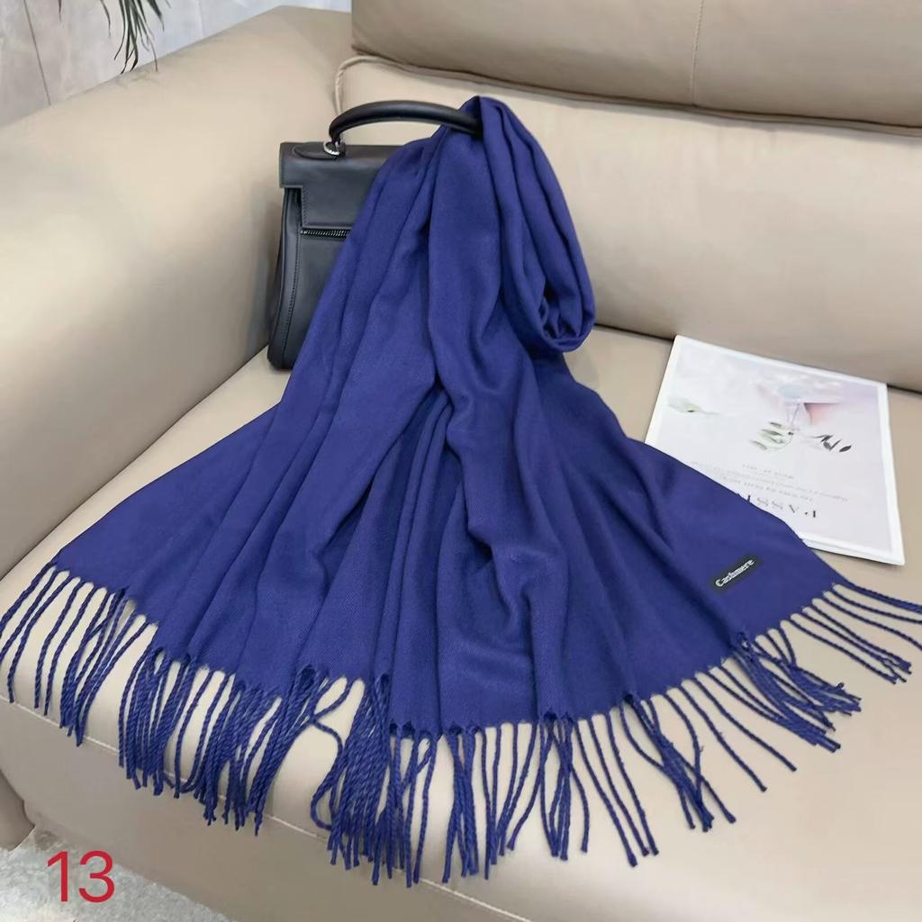 Женский однотонный шарф из искусственного кашемира, женский однотонный теплый шарф, шаль, зимний шарф в подарок на ежегодное собрание