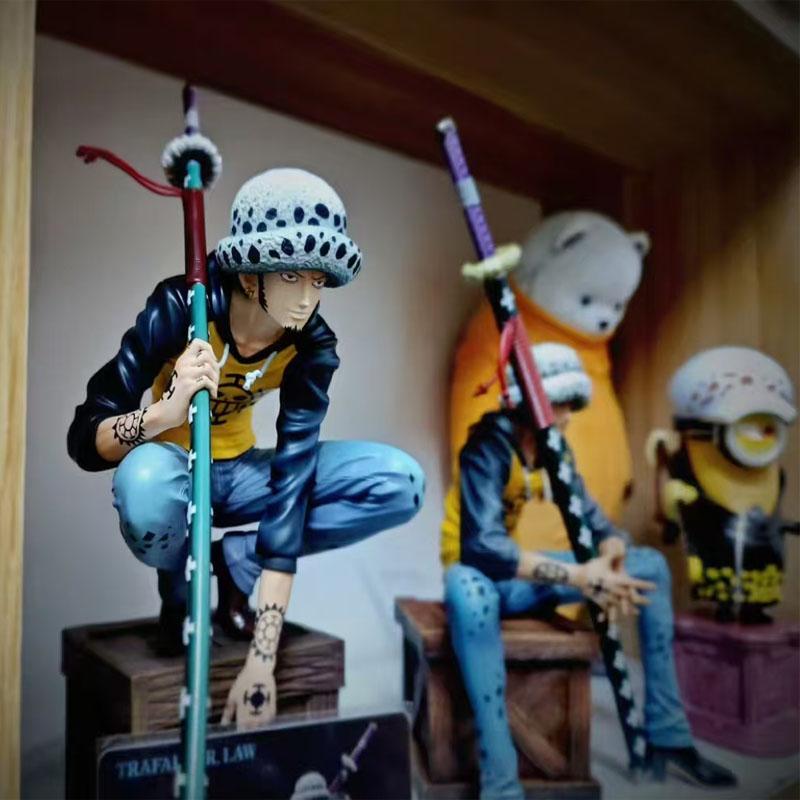 20 см Аниме Фигурка One Piece Приседающий Остров Призраков Трафальгар Д. Закон о воде Фигурки Сцена ПВХ Модель Статуя Украшение Игрушки Подарок