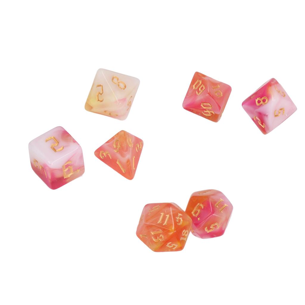 7шт. Набор многогранных игральных костей, акриловые портативные забавные игральные кости, реквизит для праздничной вечеринки, тип 2