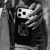 Минималистичный чехол для телефона с изображением кошки Для iPhone 17 Air 14 15 13 12 Max Чехол Для Apple 16e 11 Pro Max Plus Coque