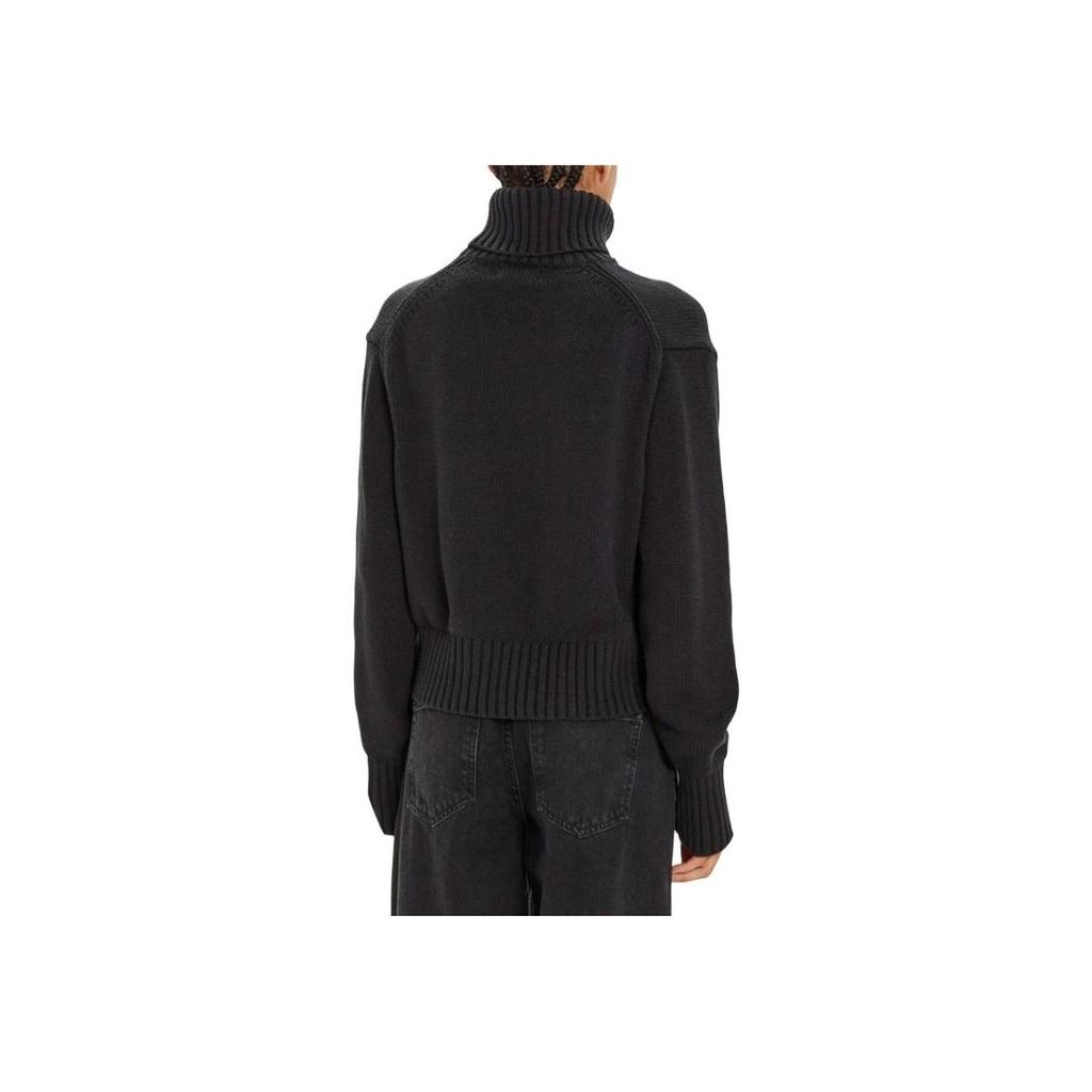 Calvin Klein Logo Embellished High Neck Fitted Long Sleeve Sweater Women Sweater Black J20J224229-BEH
