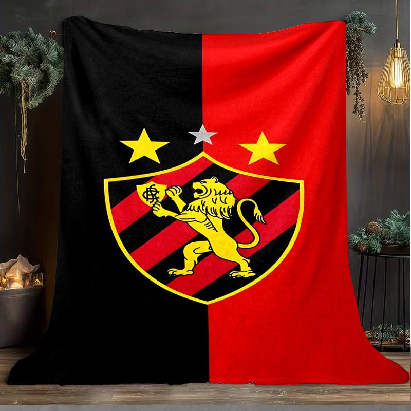 1PC Sport Club Football Crest Printed Soft Flannel Blanket Throw for Adult Bedroom Living Room Sofa Camping Travel Fan gifts Christmas Gifts