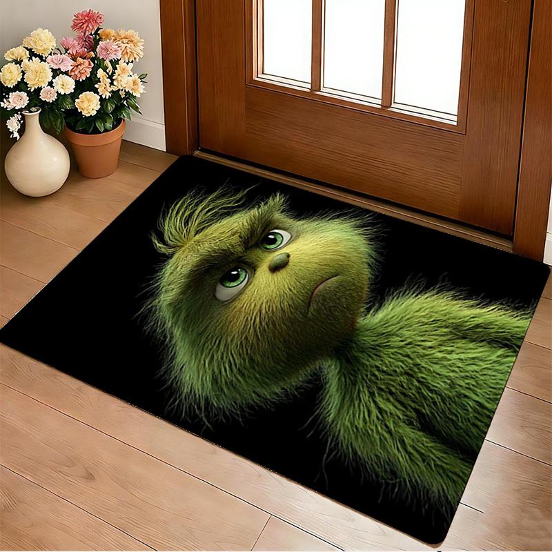 Grinch'S Face Living Room Non-Slip Area Rug Soft Carpet for Bedroom Game Playroom Sofa Office Home Decor Doormat Christmas Gift C9211494