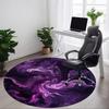 1 шт. Абстрактный фиолетовый волнистый круглый ковер для офиса, нескользящий, мягкий и прочный офисный ковер для декора интерьера, идеально подходит для офиса