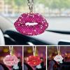 Exciting  Lip Crystal Car Rear View Mirror Ornament Stylish Hanging Pendant fashion auto   Ornament Colorful for Women