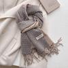 Autumn/Winter New Nordic Simple Thousand Bird Checkered Scarf British Versatile Shawl Double Sided Tassel Plaid Scarf