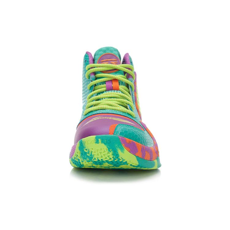 Li Ning Shadow 1 Облачная амортизация Скользкая подошва Поддержка средней высоты Баскетбольные кроссовки Мужские Зеленый Желтый Фиолетовый ABAL001-1
