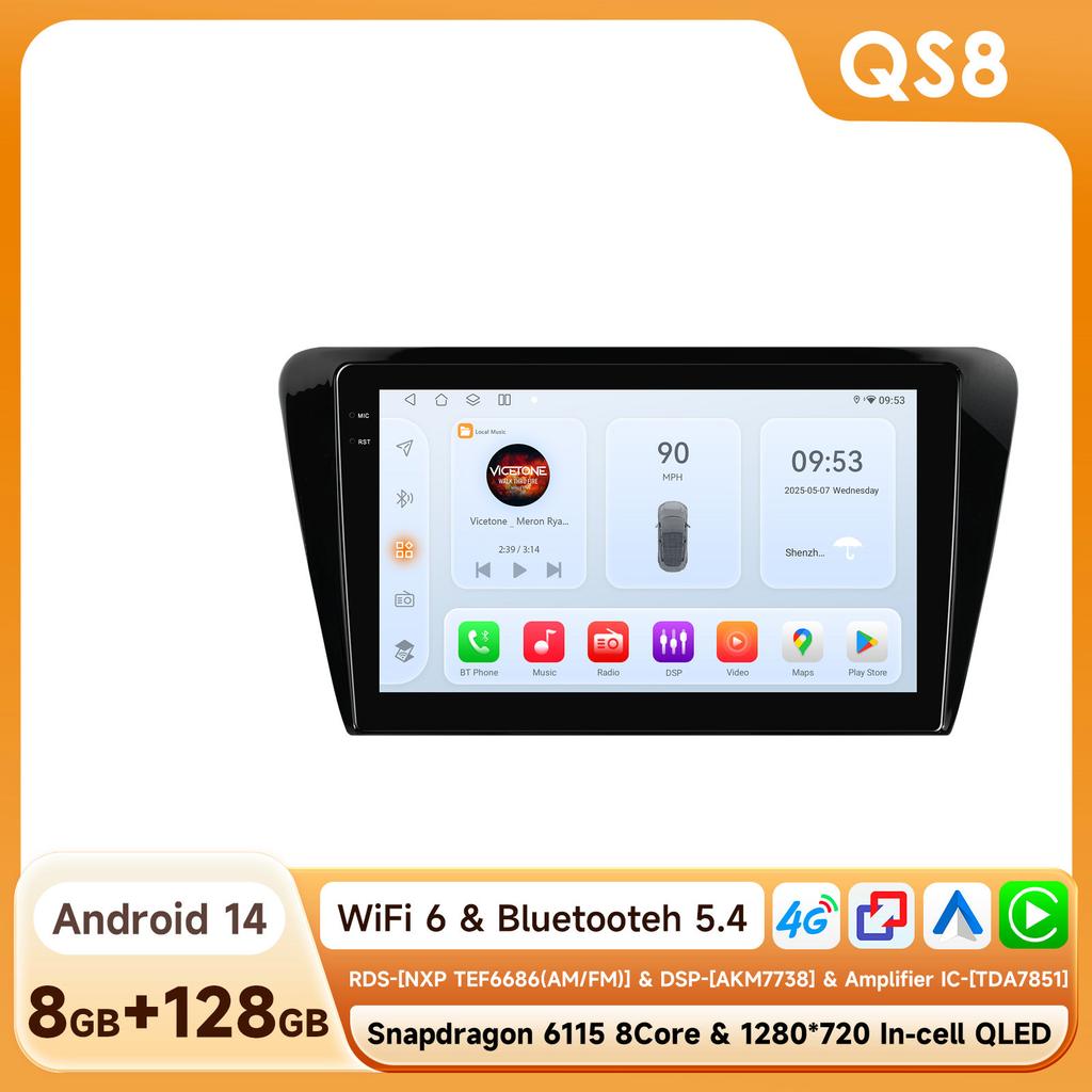Car Stereo for SKODA Octavia 3 2013-2018 Wireless Carplay Autoradio Multimedia Player GPS Navigation 6115 Intelligent Systems 4G RDS