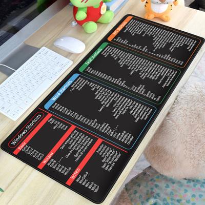 Коврик для мыши, большой шпаргалка Excel, настольный коврик, износостойкая гладкая поверхность, нескользящая основа, легко моется, настольный игровой коврик для мыши