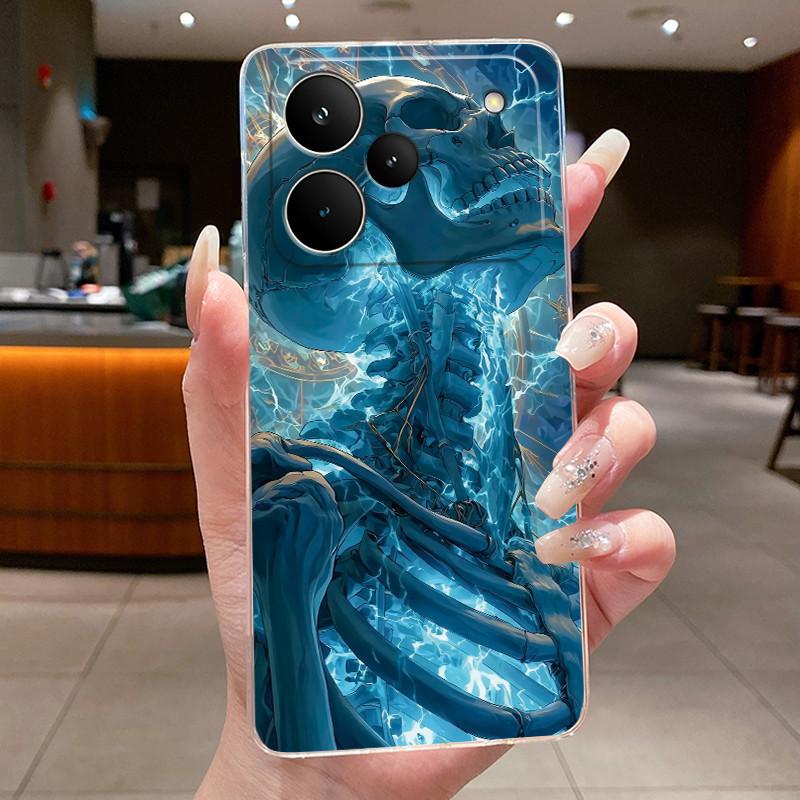 Чехол для телефона Realme P4 Pro 5G Задняя крышка Роскошный Дракон Милый Крутой Мальчики Девочки Цветочные узоры Прозрачный Мягкий силиконовый чехол