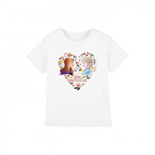 Frozen Childrens/Kids Sisters Connected By Love Elsa Anna Valentine`s Day T-Shirt