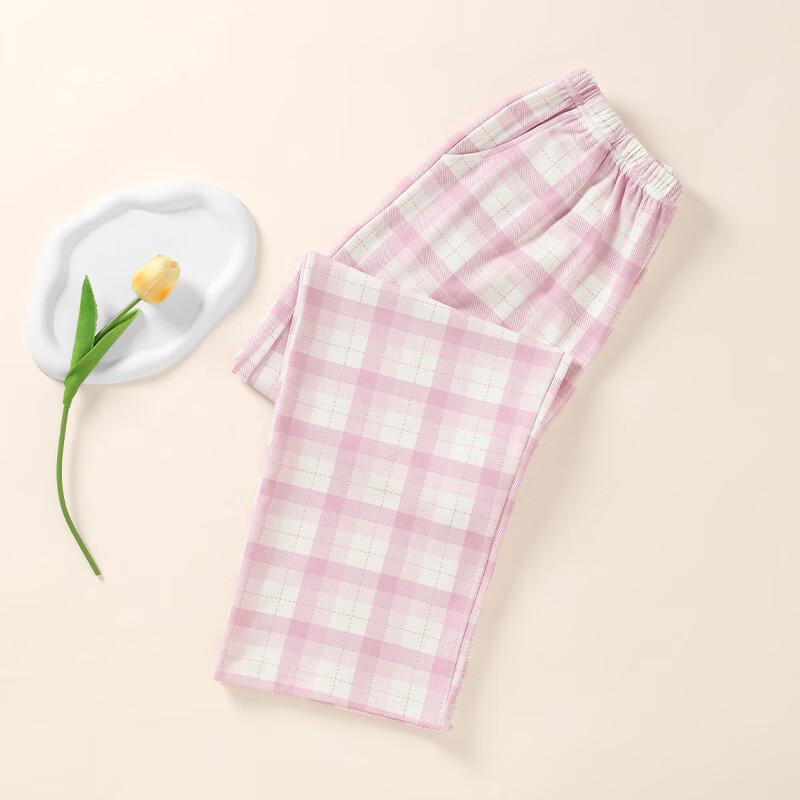 Fenteng Women's 100% Cotton Plaid Casual Lounge Pants